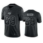Wholesale Cheap Men's Tampa Bay Buccaneers #69 Shaq Mason Black Reflective Limited Stitched Jersey