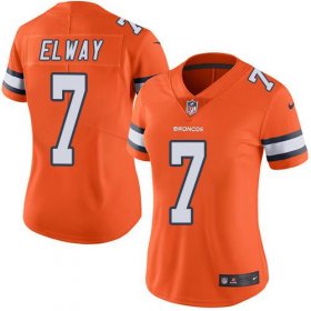 Wholesale Cheap Nike Broncos #7 John Elway Orange Women\'s Stitched NFL Limited Rush Jersey