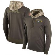 Wholesale Cheap Youth Green Bay Packers Nike Olive Salute to Service Sideline Therma Pullover Hoodie