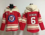 Wholesale Cheap Nationals #6 Anthony Rendon Red Sawyer Hooded Sweatshirt MLB Hoodie