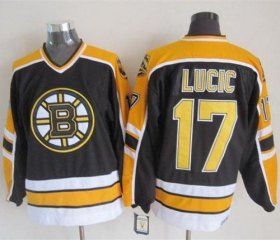 Wholesale Cheap Bruins #17 Milan Lucic Black CCM Throwback New Stitched NHL Jersey