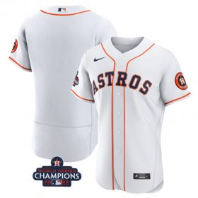 Wholesale Cheap Men\'s Houston Astros Blank White 2022 World Series Champions Flex Base Stitched Baseball Jersey