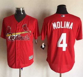 Wholesale Cheap Cardinals #4 Yadier Molina Red New Cool Base Stitched MLB Jersey
