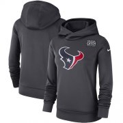 Wholesale Cheap NFL Women's Houston Texans Nike Anthracite Crucial Catch Performance Pullover Hoodie