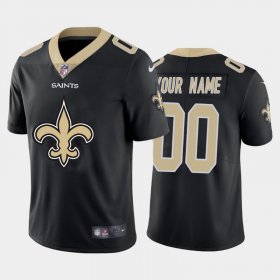 Wholesale Cheap New Orleans Saints Custom Black Men\'s Nike Big Team Logo Vapor Limited NFL Jersey