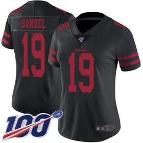 Wholesale Cheap Nike 49ers #19 Deebo Samuel Black Alternate Women\'s Stitched NFL 100th Season Vapor Limited Jersey