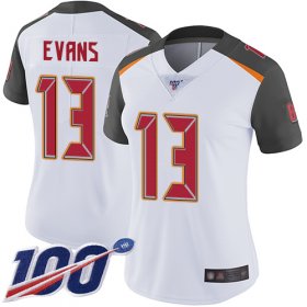 Wholesale Cheap Nike Buccaneers #13 Mike Evans White Women\'s Stitched NFL 100th Season Vapor Limited Jersey