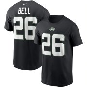 Wholesale Cheap New York Jets #26 Le'Veon Bell Nike Team Player Name & Number T-Shirt Black
