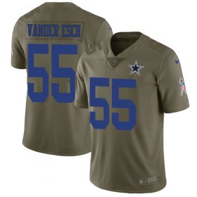 Wholesale Cheap Nike Cowboys #55 Leighton Vander Esch Olive Men\'s Stitched NFL Limited 2017 Salute To Service Jersey