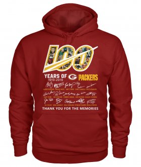Wholesale Cheap Green Bay Packers 100 Seasons Memories Pullover Hoodie Red