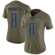 Wholesale Cheap Nike Titans #8 Marcus Mariota Olive Women's Stitched NFL Limited 2017 Salute to Service Jersey