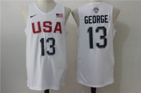 Wholesale Cheap 2016 Olympics Team USA Men\'s #13 Paul George White Revolution 30 Swingman Basketball Jersey