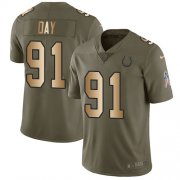 Wholesale Cheap Nike Colts #91 Sheldon Day Olive/Gold Men's Stitched NFL Limited 2017 Salute To Service Jersey