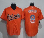 Wholesale Cheap Orioles #8 Cal Ripken Orange USA Flag Fashion Stitched MLB Jersey