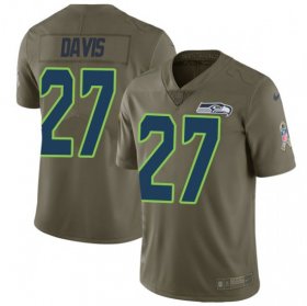 Wholesale Cheap Nike Seahawks #27 Mike Davis Olive Men\'s Stitched NFL Limited 2017 Salute to Service Jersey