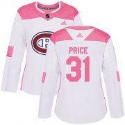 Wholesale Cheap Adidas Canadiens #31 Carey Price White/Pink Authentic Fashion Women's Stitched NHL Jersey