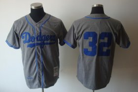 Wholesale Cheap Mitchell and Ness Dodgers #32 Sandy Koufax Grey Stitched Throwback MLB Jersey