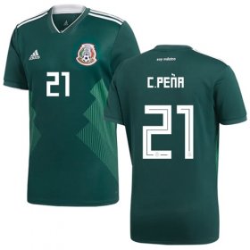 Wholesale Cheap Mexico #21 C.Pena Green Home Soccer Country Jersey
