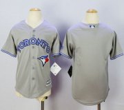Wholesale Cheap Blue Jays Blank Grey Cool Base Stitched Youth MLB Jersey