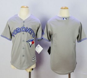 Wholesale Cheap Blue Jays Blank Grey Cool Base Stitched Youth MLB Jersey