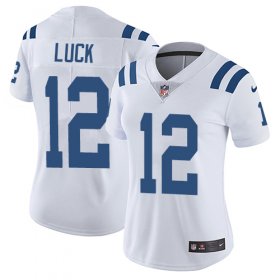 Wholesale Cheap Nike Colts #12 Andrew Luck White Women\'s Stitched NFL Vapor Untouchable Limited Jersey