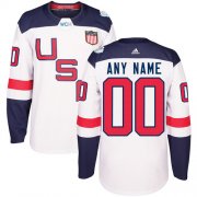 Wholesale Cheap Men's Adidas Team USA Personalized Authentic White Home 2016 World Cup NHL Jersey