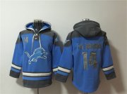 Cheap Men's Detroit Lions #14 Amon-Ra St. Brown Blue Ageless Must-Have Lace-Up Pullover Hoodie