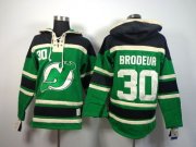 Wholesale Cheap Devils #30 Martin Brodeur Green St. Patrick's Day McNary Lace Hoodie Stitched NHL Jersey