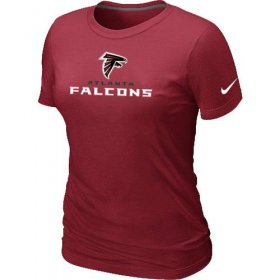 Wholesale Cheap Women\'s Nike Atlanta Falcons Authentic Logo T-Shirt Red