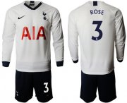 Wholesale Cheap Tottenham Hotspur #3 Rose Home Long Sleeves Soccer Club Jersey