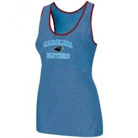 Wholesale Cheap Women\'s Nike Carolina Panthers Heart & Soul Tri-Blend Racerback Stretch Tank Top Light Blue