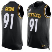 Wholesale Cheap Nike Steelers #91 Kevin Greene Black Team Color Men's Stitched NFL Limited Tank Top Jersey