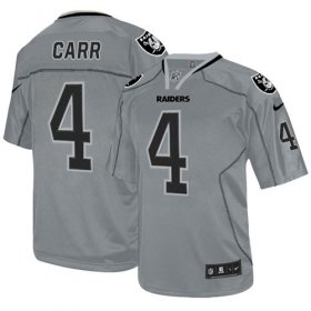 Wholesale Cheap Nike Raiders #4 Derek Carr Lights Out Grey Men\'s Stitched NFL Elite Jersey