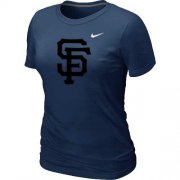 Wholesale Cheap Women's San Francisco Giants Heathered Nike Dark Blue Blended T-Shirt