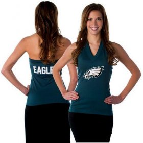 Wholesale Cheap Women\'s All Sports Couture Philadelphia Eagles Blown Coverage Halter Top
