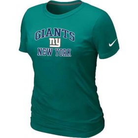 Wholesale Cheap Women\'s Nike New York Giants Heart & Soul NFL T-Shirt Light Green