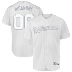 Wholesale Cheap Milwaukee Brewers Majestic 2019 Players\' Weekend Flex Base Authentic Roster Custom Jersey White
