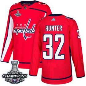 Wholesale Cheap Adidas Capitals #32 Dale Hunter Red Home Authentic Stanley Cup Final Champions Stitched NHL Jersey