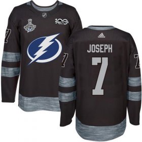 Cheap Adidas Lightning #7 Mathieu Joseph Black 1917-2017 100th Anniversary 2020 Stanley Cup Champions Stitched NHL Jersey