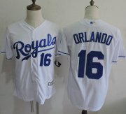 Wholesale Cheap Royals #16 Paulo Orlando White New Cool Base Stitched MLB Jersey
