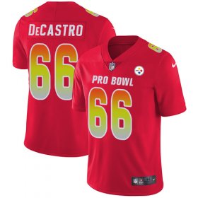 Wholesale Cheap Nike Steelers #66 David DeCastro Red Men\'s Stitched NFL Limited AFC 2019 Pro Bowl Jersey