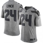 Wholesale Cheap Nike Seahawks #24 Marshawn Lynch Gray Men's Stitched NFL Limited Gridiron Gray Jersey