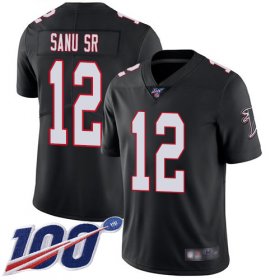 Wholesale Cheap Nike Falcons #12 Mohamed Sanu Sr Black Alternate Men\'s Stitched NFL 100th Season Vapor Limited Jersey