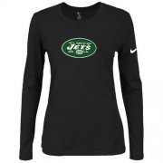 Wholesale Cheap Women's Nike New York Jets Of The City Long Sleeve Tri-Blend NFL T-Shirt Black