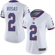 Wholesale Cheap Nike Giants #2 Aldrick Rosas White Women's Stitched NFL Limited Rush Jersey