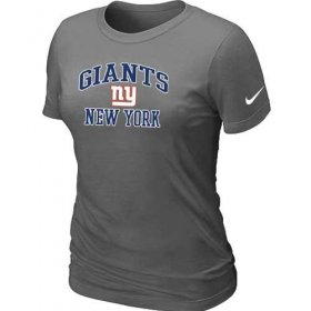 Wholesale Cheap Women\'s Nike New York Giants Heart & Soul NFL T-Shirt Dark Grey