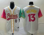 Wholesale Cheap Men's San Diego Padres #13 Manny Machado White NEW 2023 City Connect Cool Base Stitched Jersey
