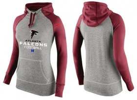 Wholesale Cheap Women\'s Nike Atlanta Falcons Performance Hoodie Grey & Red_1