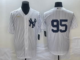 Cheap Men\'s New York Yankees #95 Oswaldo Cabrera White No Name Throwback Stitched MLB Cool Base Nike Jersey