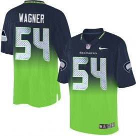 Wholesale Cheap Nike Seahawks #54 Bobby Wagner Steel Blue/Green Men\'s Stitched NFL Elite Fadeaway Fashion Jersey
